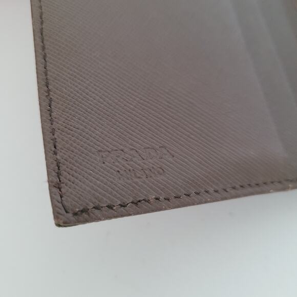 PRADA Tessuto Khaki Green Nylon Leather Logo Plate Wallet Medium Envelope Medium - Picture 4 of 11